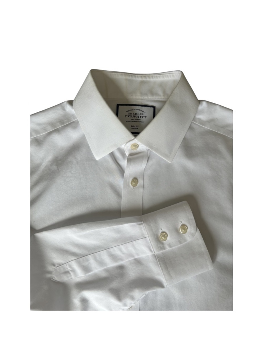 Charles Tyrwhitt White Mens Dress Shirt - Slim Fit